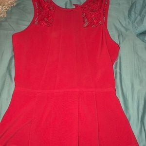 Red peplum top